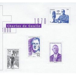 Feuillet de 4 timbres Charles de Gaulle N°F5446 neuf**.