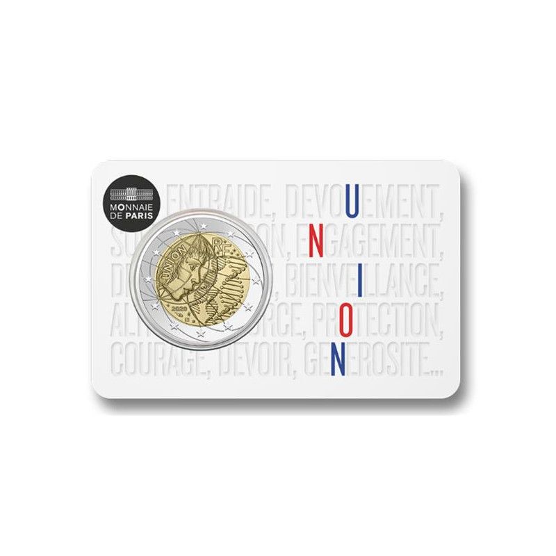 2 euros commémorative coincard BU France 2020 - Union.