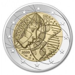 2 euros commémorative coincard BU France 2020 - Merci.