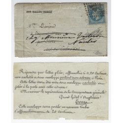 Lettre par Passeur privé sur ballon monté annulé 1870. RR