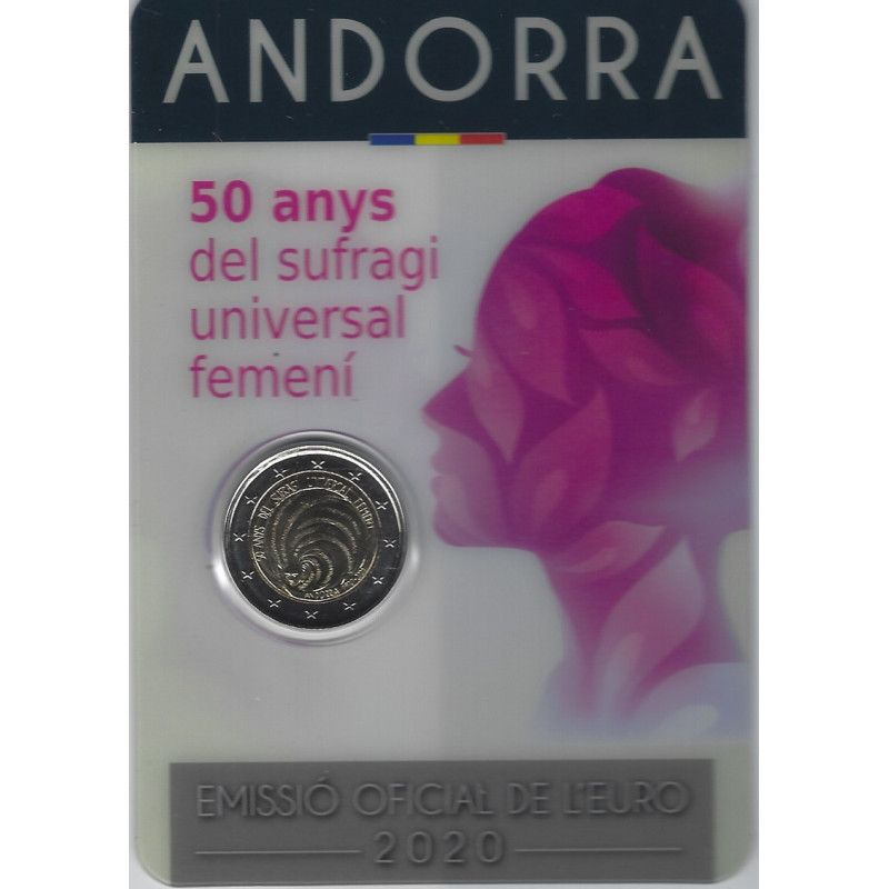 2 euros commémorative Andorre BU 2020 - 50 ans du Suffrage Universel Féminin.