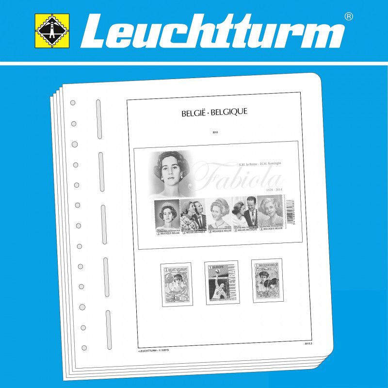 Feuilles pré imprimées Leuchtturm Belgique 1980-1989.