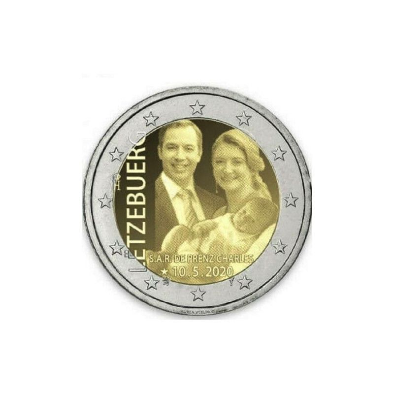 2 euros commémorative Luxembourg 2020 Naissance Prince Charles - version hologramme.