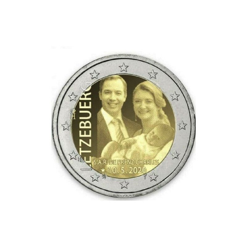 2 euros Luxembourg 2020 Naissance Prince Charles - version hologramme.