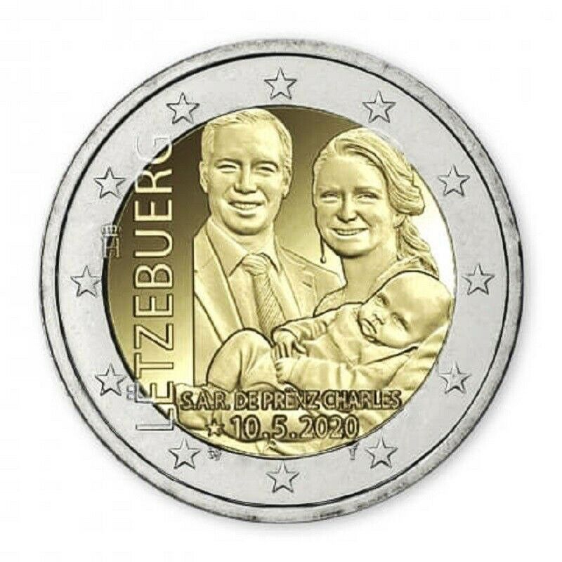 2 euros Luxembourg 2020 Naissance Prince Charles - version classique.