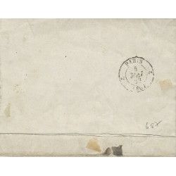 Cérès non dentelé N°2b oblitéré étoile sur lettre de Paris 1853. R