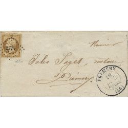 Présidence N°9 oblitéré PC 2575 sur lettre locale 1853. R