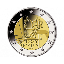 2 euros commémorative Italie 2009 - Louis Braille.