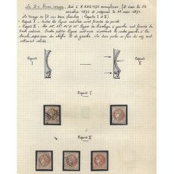 Type Bordeaux, étude de timbres oblitérés 1870, TB/SUP.