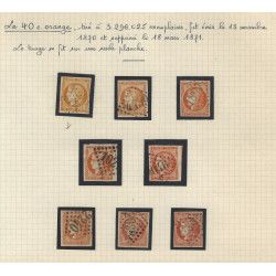 Type Bordeaux, étude de timbres oblitérés 1870, TB/SUP.