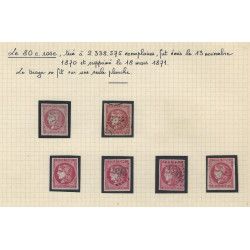 Type Bordeaux, étude de timbres oblitérés 1870, TB/SUP.