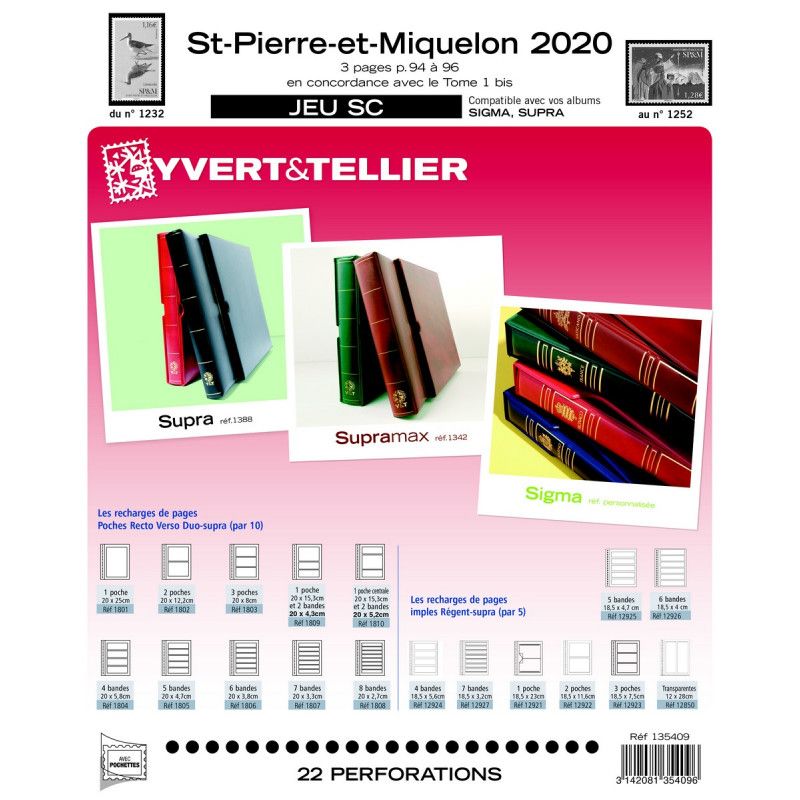 Jeux SC Yvert timbres de Saint Pierre et Miquelon 2020.