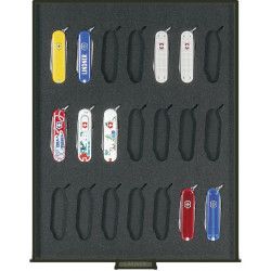 Vitrine pour présenter 21 couteaux Suisse Victorinox 58mm.