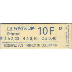 Carnet mixte de 10 timbres Marianne de Liberté N°1501.