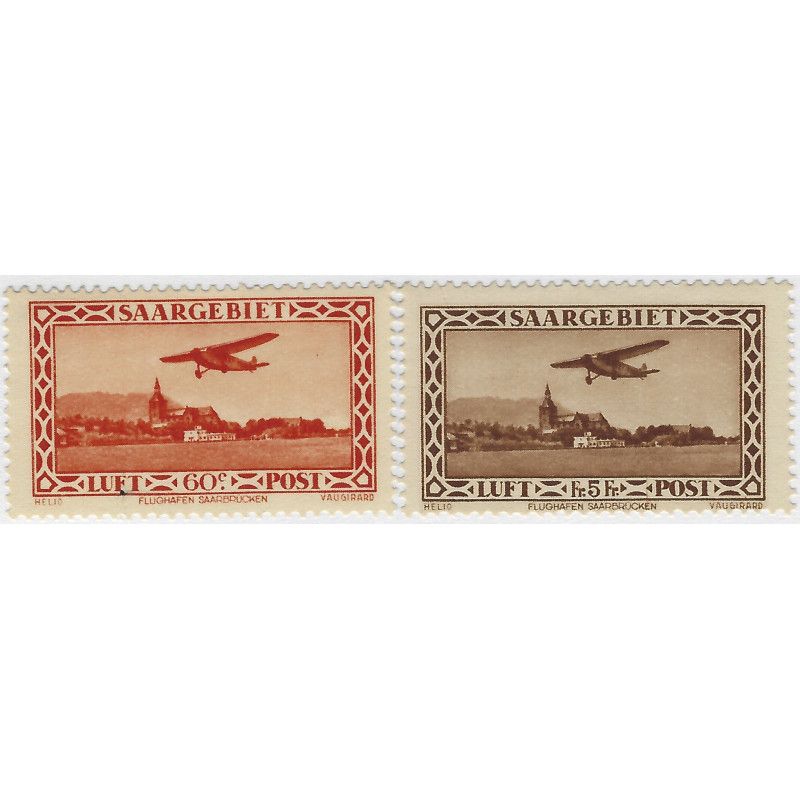 Sarre 1932 timbres poste aérienne n° 3-4 neuf**.