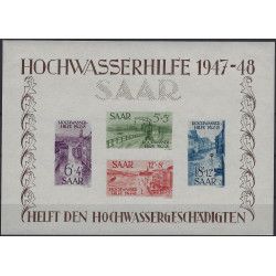 Sarre Inondations bloc feuillet de timbres N°1 neuf**.