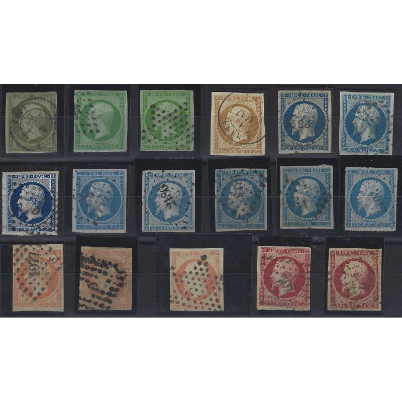 Empire non dentelé lot de 17 timbres oblitérés.