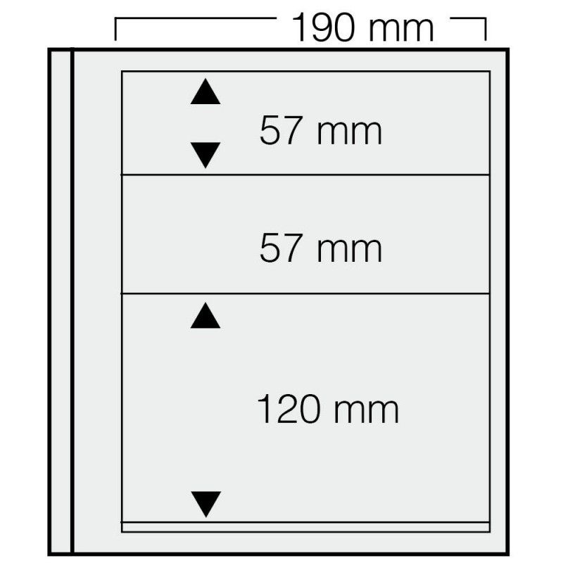 Feuilles Safe spécial-dual à 3 bandes pour timbres-poste.