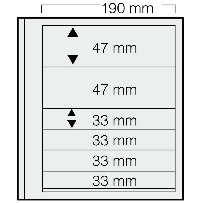 Feuilles Safe spécial-dual à 6 bandes pour timbres-poste.