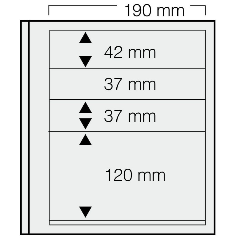 Feuilles Safe spécial-dual à 4 bandes pour timbres-poste.