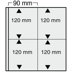 Feuilles Variant noires à 4 poches pour blocs de timbres.