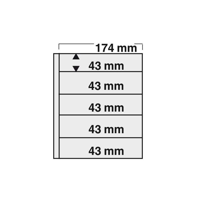 Feuilles noires Compact Safe à 5 bandes pour timbres-poste.