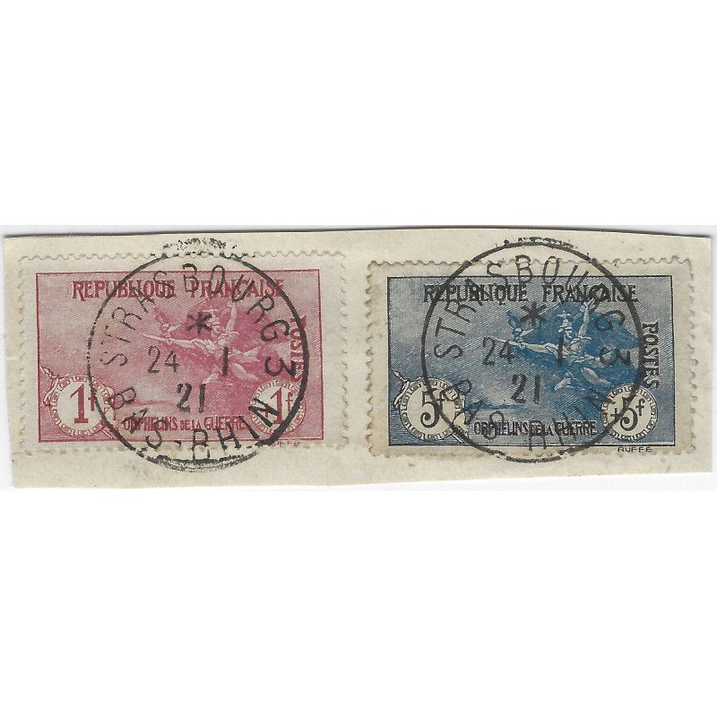 Orphelins de guerre, timbres de France N°154-155 oblitéré, SUP. R