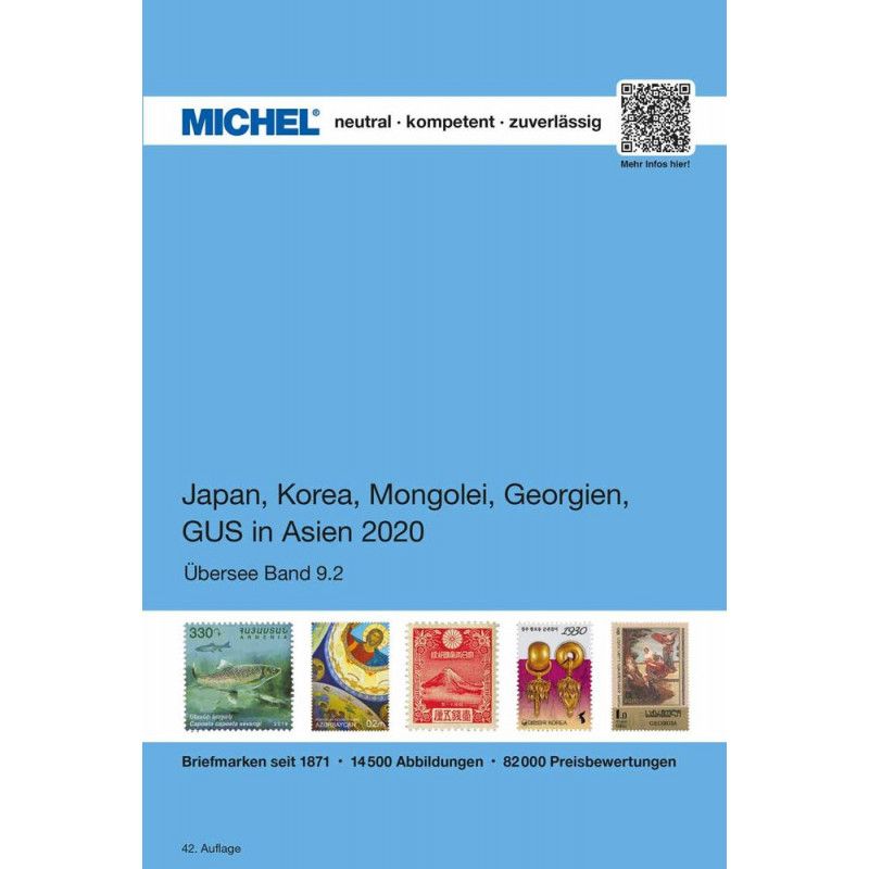 Catalogue de cotation Michel timbres Japon, Corée, Mongolie 2020.