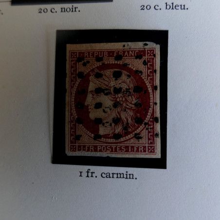 Reproduction Timbre Cérès 1849 – 2x1Fr Vermillon Sur Lettre, Thème Bateau, Fait Main France