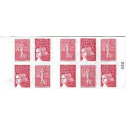 Carnet mixte de 10 timbres Semeuse de Roty N°1511.