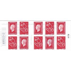 Carnet mixte de 10 timbres Marianne de Dulac N°1513.