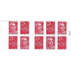 Carnet mixte de 10 timbres Marianne de Gandon N°1514.