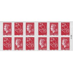 Carnet mixte de 12 timbres Marianne de Cheffer N°1515.