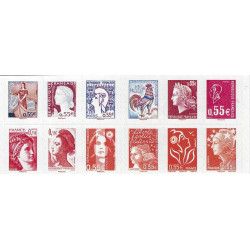 Carnet mixte de 12 timbres Les Visages de la Vème République N°1518.