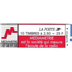Carnet de 10 timbres Marianne de Briat - Mediametrie.