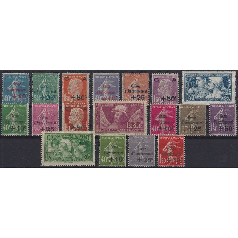 Caisse d'Amortissement timbres de France 1927-1931 complet neuf**.