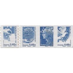 Timbres autoadhésifs de France N°179-182, Valeurs de l'Europe bleu.