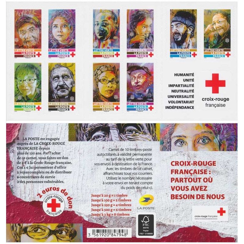 Carnet de timbres Croix-Rouge 2019.