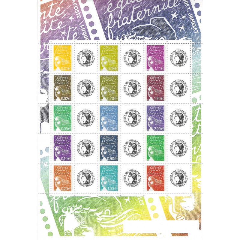 Feuillet de 15 timbres personnalisés Marianne Cérès N°F3688B neuf**.