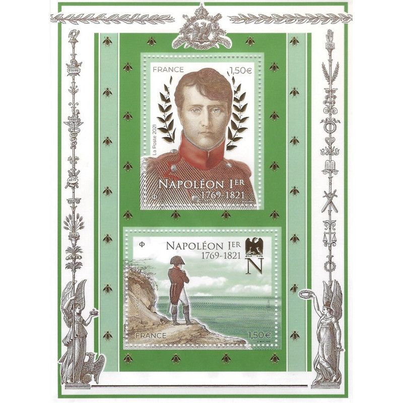 Feuillet doré de 2 timbres Napoléon 1er F5485 neuf**.