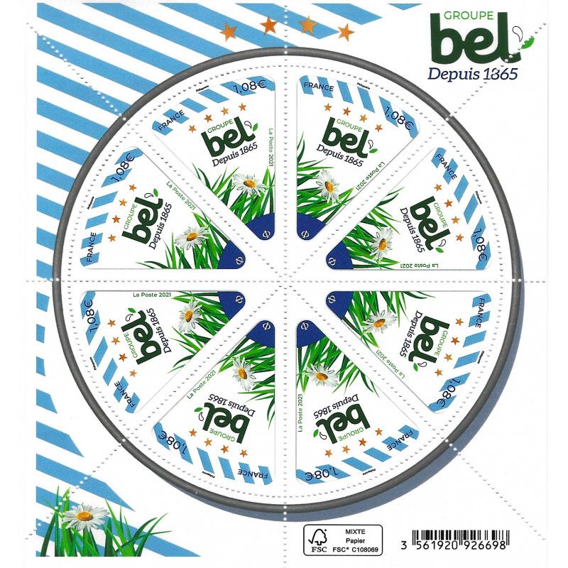 Mini-feuille de 8 timbres Groupe Bel F5484 neuf**.