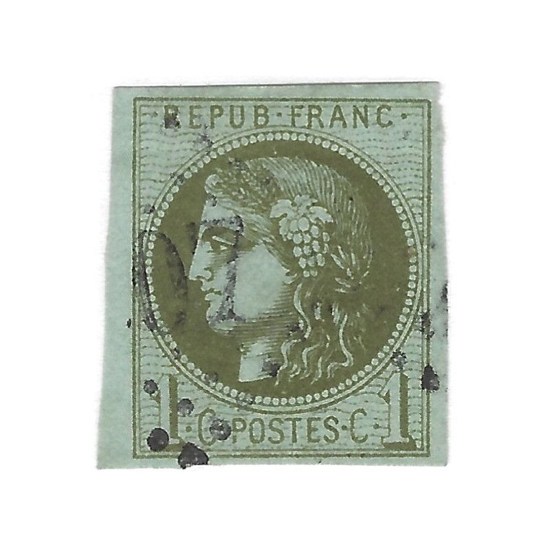Bordeaux timbre de France N° 39Cc olive bronze oblitéré.