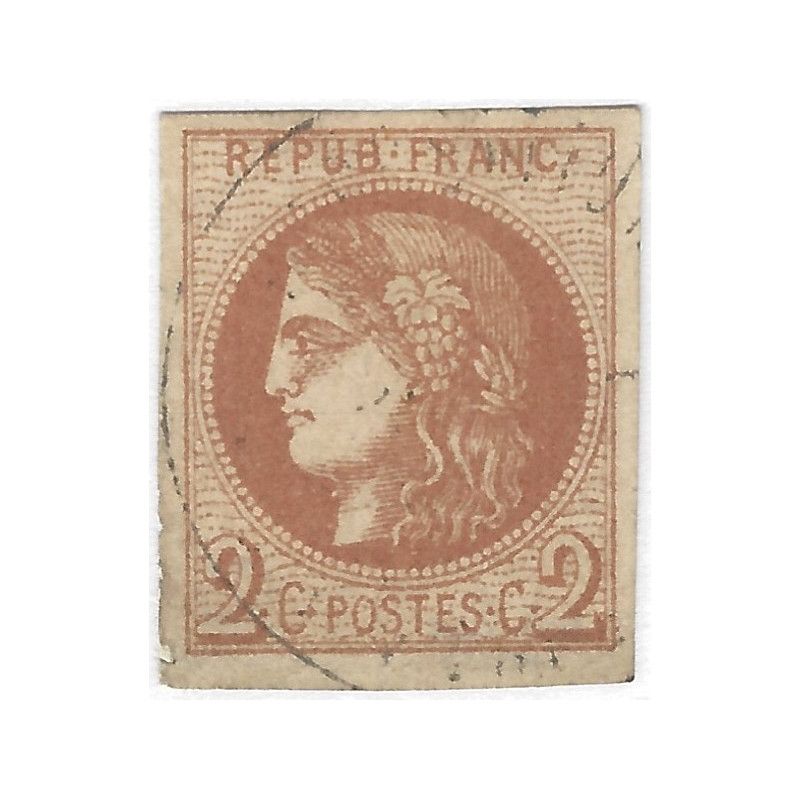Bordeaux timbre de France N° 40Be brun-clair oblitéré.