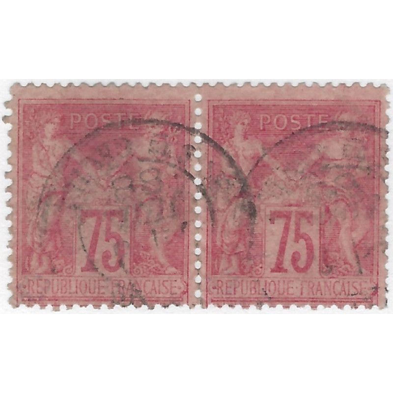 Type Sage timbre de France N°81 paire oblitéré.