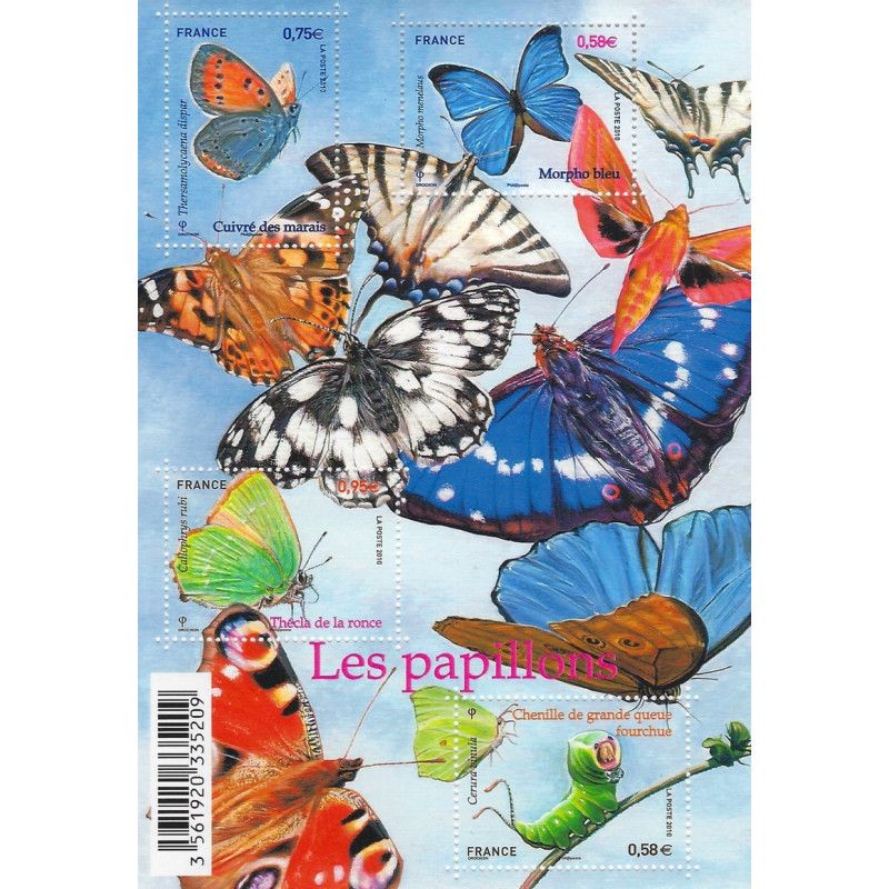 Feuillet de 4 timbres Les Papillons N°F4498 neuf**.