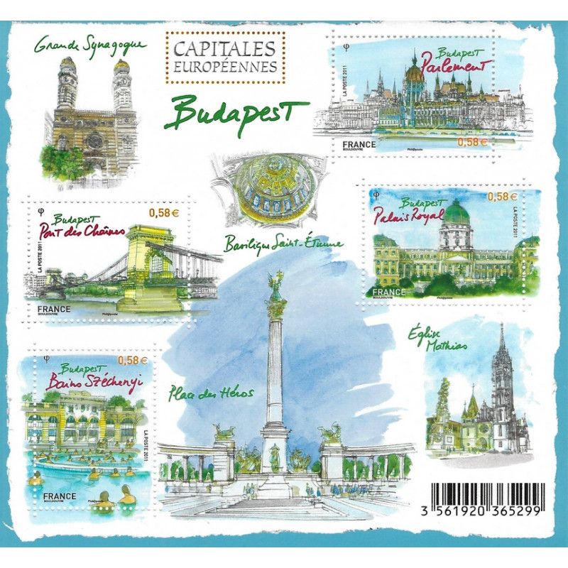 Feuillet de 4 timbres Capitale européenne Budapest N°F4538 neuf**.