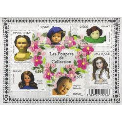 Feuillet de 6 timbres Poupées de collection N°F4394 neuf**.