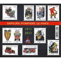 Feuillet de 10 timbres Sapeurs-Pompiers F4582 neuf**.