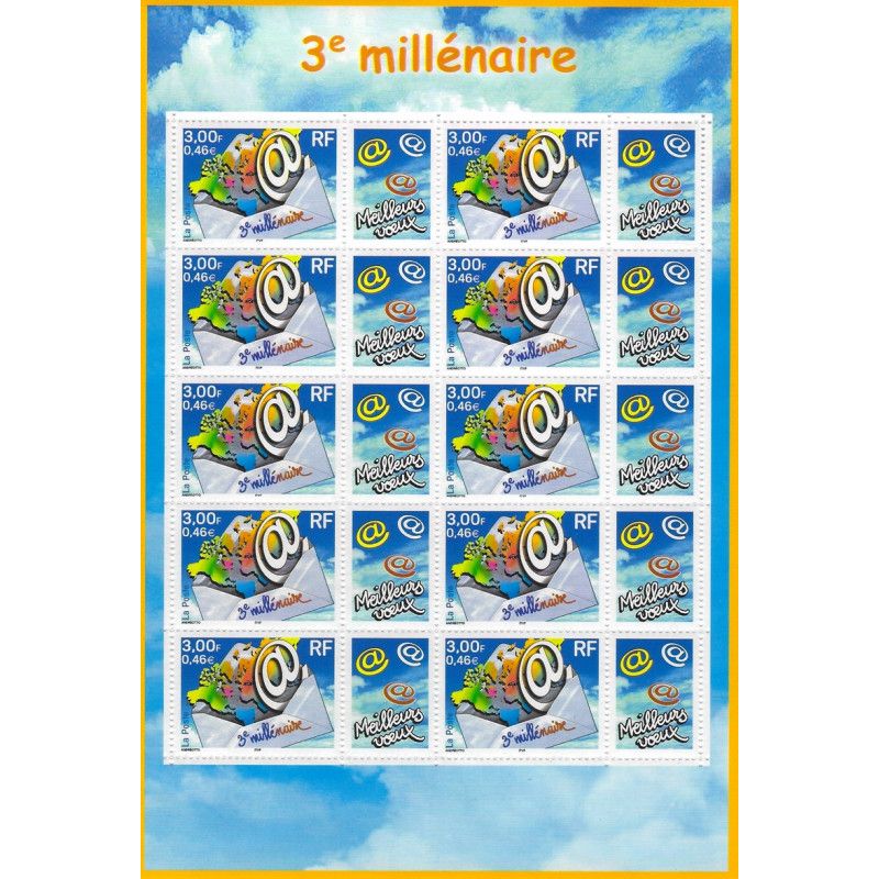 Feuillet de 10 timbres troisième millénaire N°F3365 neuf**.