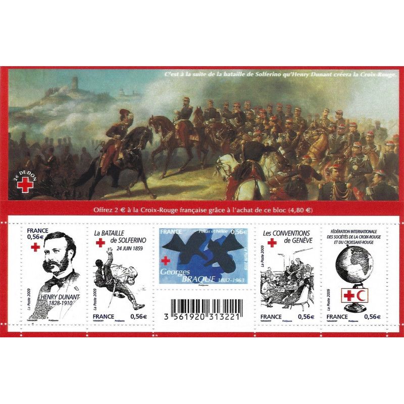Feuillet de 5 timbres Croix-Rouge N°F4386 neuf**.
